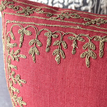 Load image into Gallery viewer, Azalea Embroidered Linen Pillow