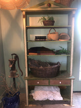 Load image into Gallery viewer, Antique European Green-Painted Cabinet