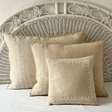 Load image into Gallery viewer, Natural Embroidered Linen Pillow