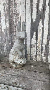 Vintage Concrete Bunny w/ Basket