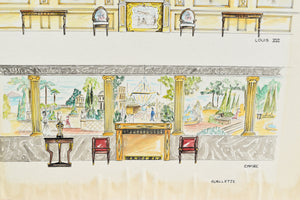 Antique Interior Designer Watercolor Original Art, multiple styles