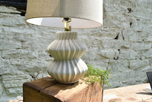 Load image into Gallery viewer, Fluted Ivory Terra-cotta Lamp
