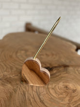 Load image into Gallery viewer, Handmade Wood Engraved Pen Holder: "I Heart You"