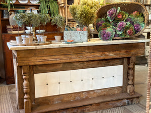 Antique Bakery Counter with Marble Top