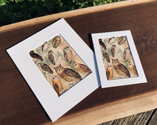 Load image into Gallery viewer, Owls Print in White Matte