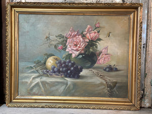 Rose Still Life, Original Oil on Canvas