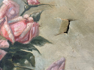 Rose Still Life, Original Oil on Canvas
