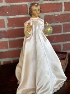 Chalkware Infant of Prague w/ 4 Layers of Clothing