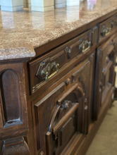 Load image into Gallery viewer, Antique Gothic Revival Walnut Chest w/ Marble Top
