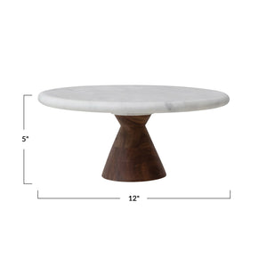 Marble Pedestal Tray/Cake Plate