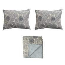 Load image into Gallery viewer, Cotton Kantha Quilt &amp; Shams Bedding Set
