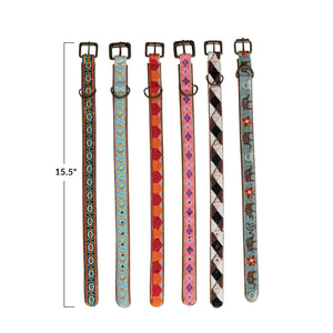 Colorful Velvet & Leather Dog Collar, multiple styles