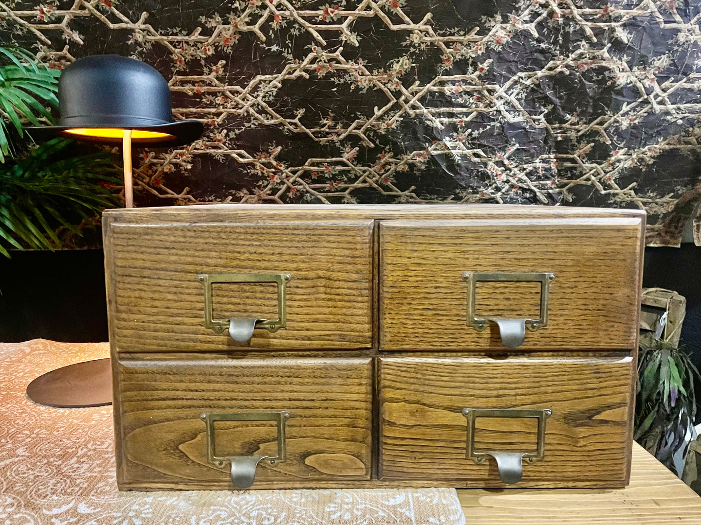 Apothecary Oak Filing Cabinet