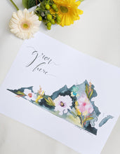 Load image into Gallery viewer, Floral State Watercolor by Local Artist, multiple styles
