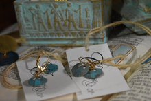 Load image into Gallery viewer, Wee Verdigris Scarab Earrings