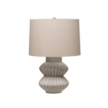 Load image into Gallery viewer, Fluted Ivory Terra-cotta Lamp
