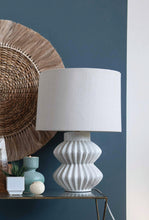 Load image into Gallery viewer, Fluted Ivory Terra-cotta Lamp
