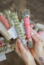 Load image into Gallery viewer, Floral Sage Bundle w/ Crystal, multiple styles