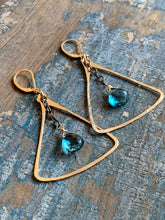 Load image into Gallery viewer, Blue Quartz Triangle Earrings
