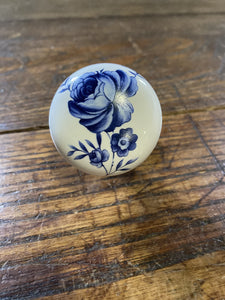 Blue and White Ceramic Knob