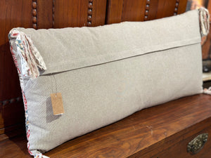 Cotton Ikat Lumbar Pillow w/ Tassels