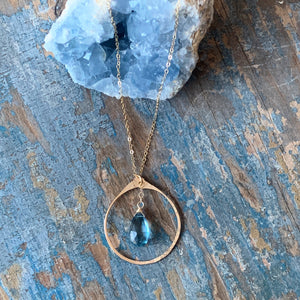 Blue Quartz Circle Necklace