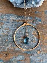 Load image into Gallery viewer, Blue Quartz Circle Pendant Necklace / Large
