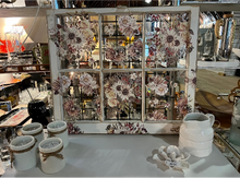 Load image into Gallery viewer, Floral Decopaged Vintage Window
