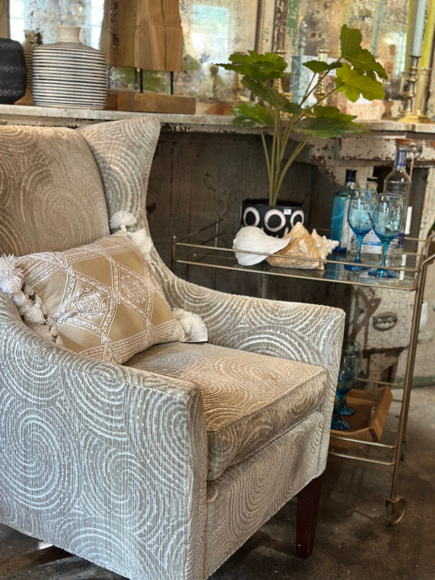 Modern Upholstered Armchair Pair