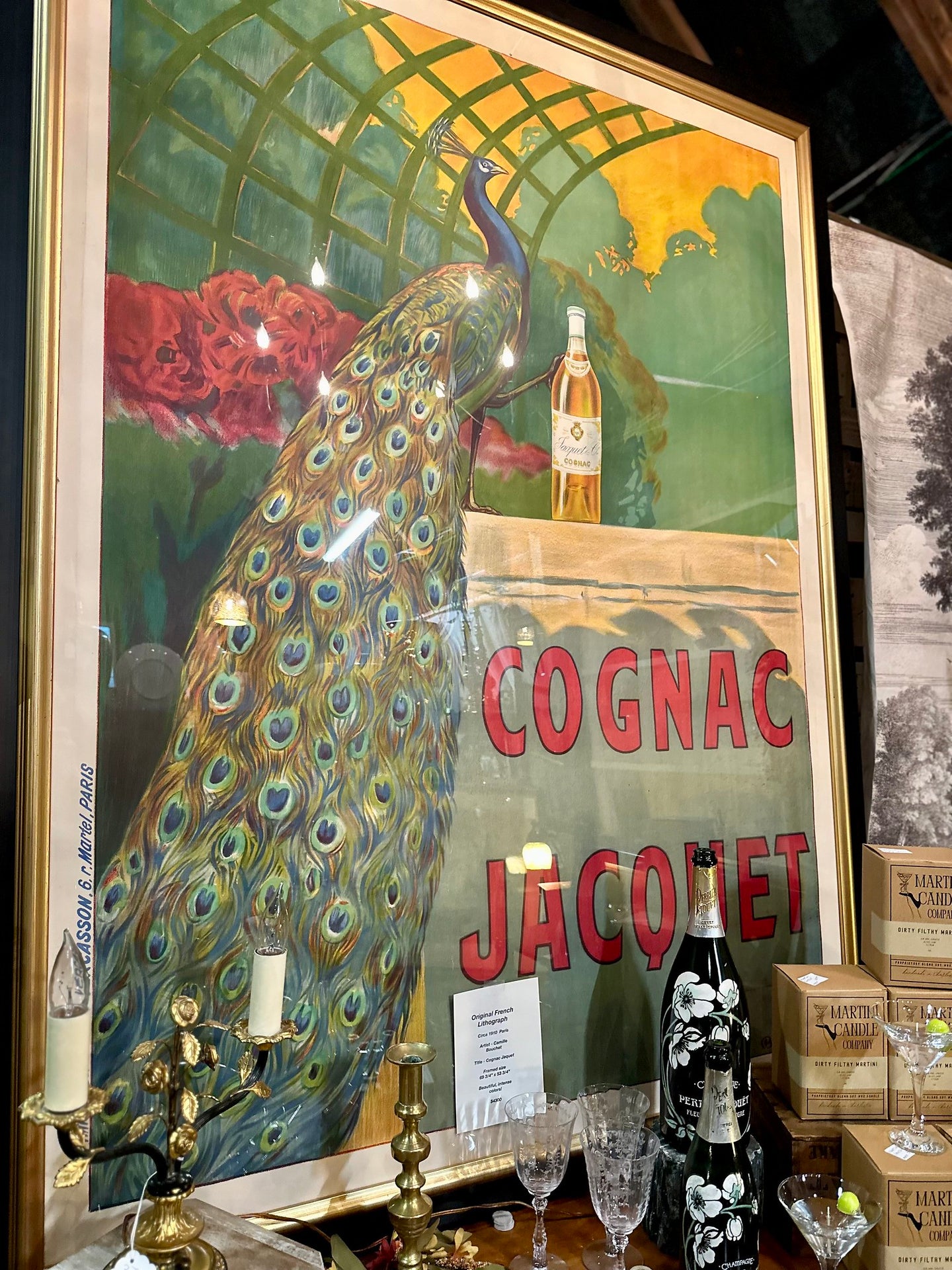 Colossal Antique French Camille Bouchet Lithograph