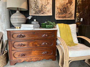 Antique Marble-topped Chest