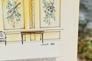 Antique Interior Designer Watercolor Original Art, multiple styles