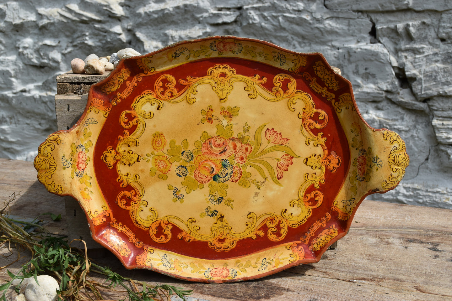 Vintage Floral Japanese Tray