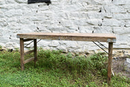 Reclaimed-Wood Folding Table w/ Patches