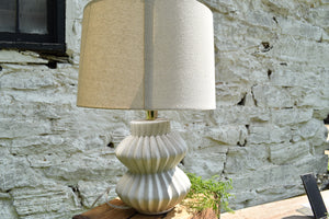 Fluted Ivory Terra-cotta Lamp