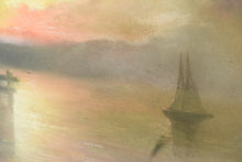 Load image into Gallery viewer, &quot;Sunrise on the Harbor&quot; Antique Pastel Original Art
