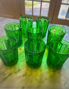 Vintage Green Florida Tumbler, Set of 8