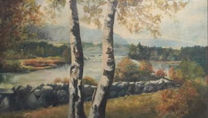 Vintage "River Landscape" Oil & Pastel Original Art