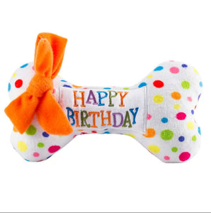Happy Birthday Bone Squeaker Toy