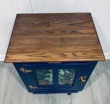 Load image into Gallery viewer, Navy Side Cabinet w/ Hand-poured Inlays

