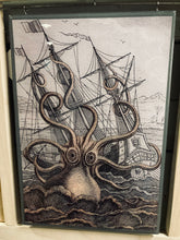 Load image into Gallery viewer, Hand-poured Kraken Art in Handmade Frame
