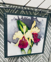 Load image into Gallery viewer, &quot;Orchid Hunting&quot; Handmade Art Trio on Wooden Display
