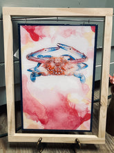 Load image into Gallery viewer, &quot;Maryland Crab&quot; Hand-poured Art in Reclaimed Frame
