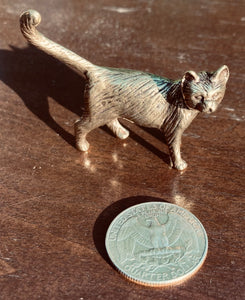 Miniature Brass Cat Figurine