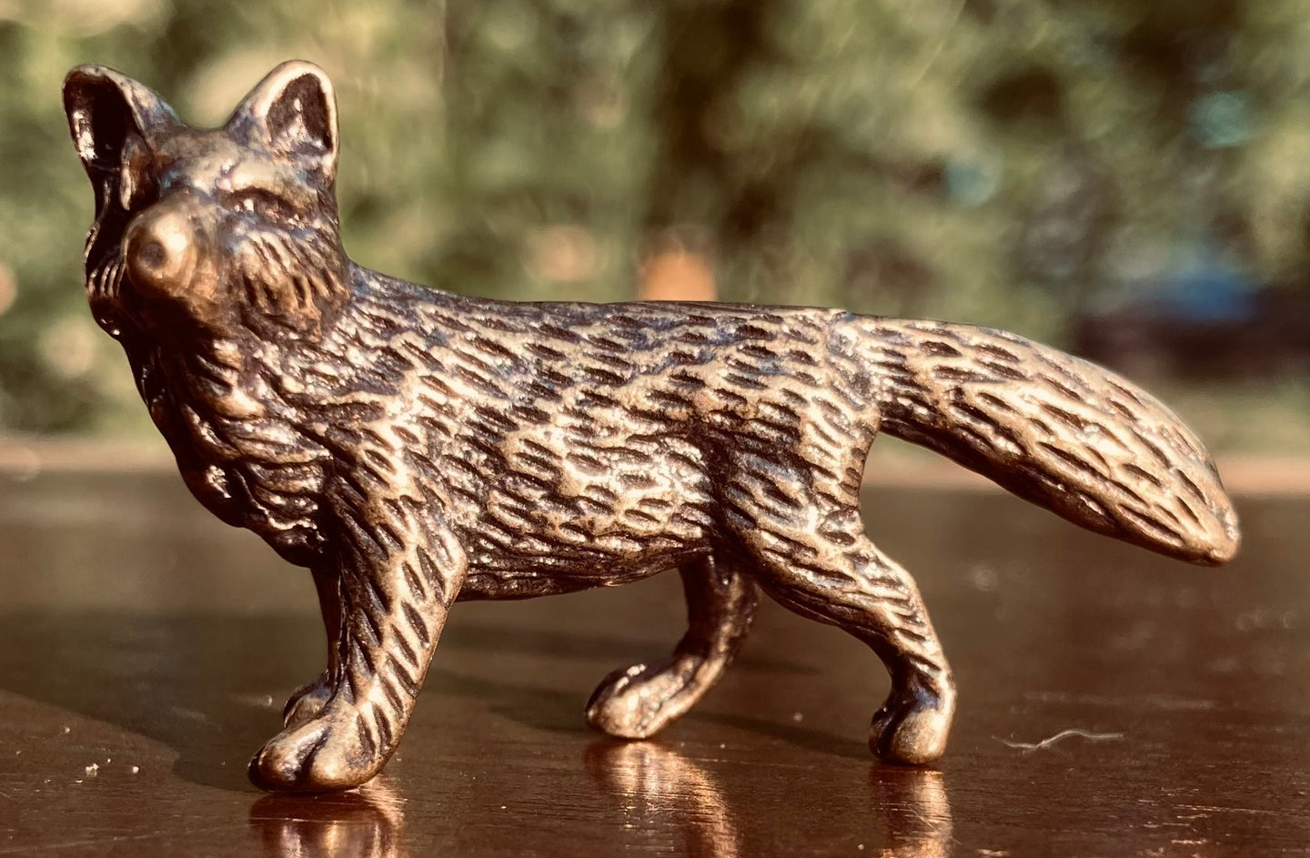 Miniature Brass Fox Figurine