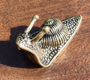 Miniature Brass Snail Figurine