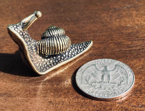 Miniature Brass Snail Figurine