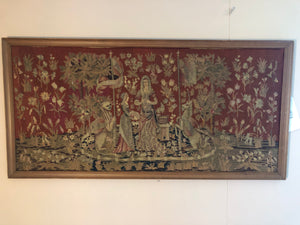 Framed Vintage Needlework Tapestry