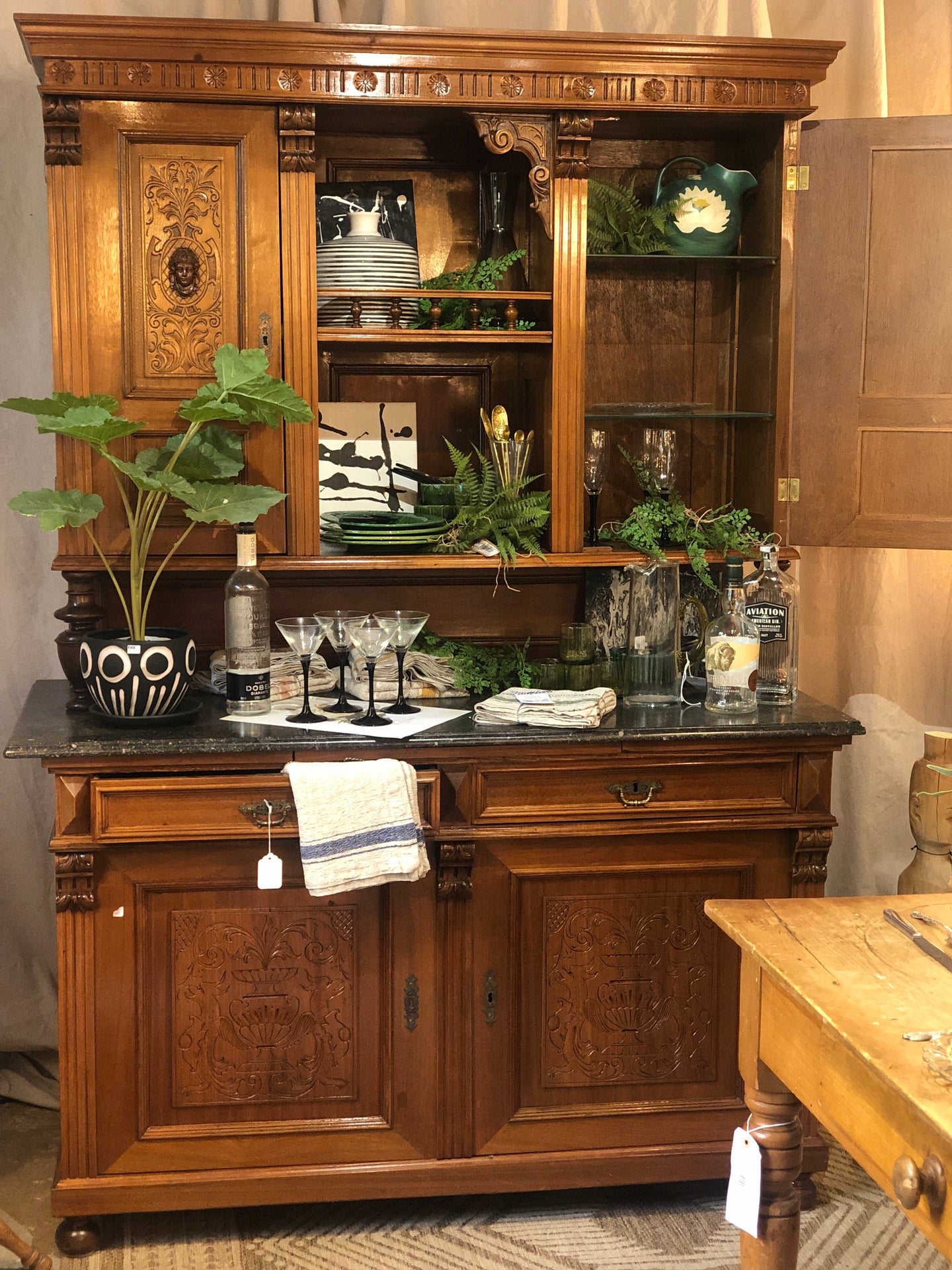 Gothic Revival Fruitwood Cabinet