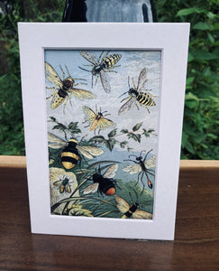 Bees Print in White Matte